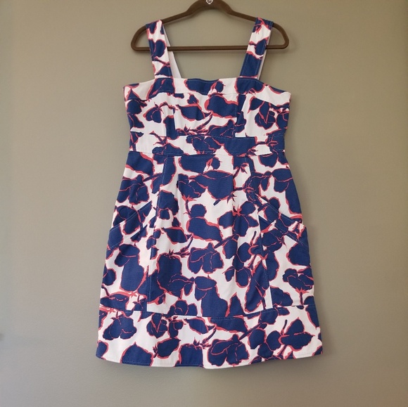 Lands' End Dresses & Skirts - LANDS END Blue and Coral Floral Dress